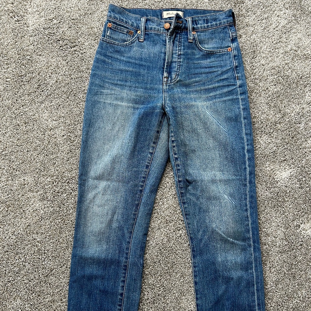 Madewell Perfect Vintage Jean Raw Hem High Rise Denim Size 25